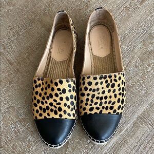 Loeffler Randall Mara Cheetah Espadrille Flats Size 9 Slip On Casual Business